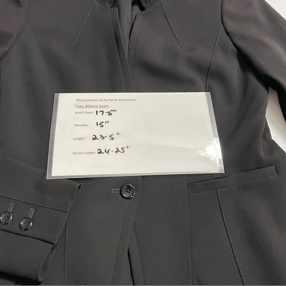 White House Black Market Black Fitted Blazer Jacket Women’s Size 4 One Button - Picture 10 of 12